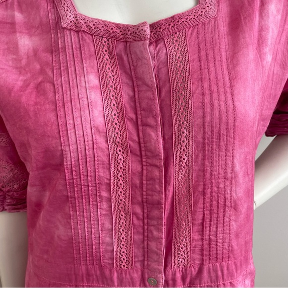 NWOT LOVESHACKFANCY Edie Dress Magenta Pink Tie Dye Lace Maxi Dress - Picture 6 of 15